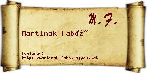 Martinak Fabó névjegykártya